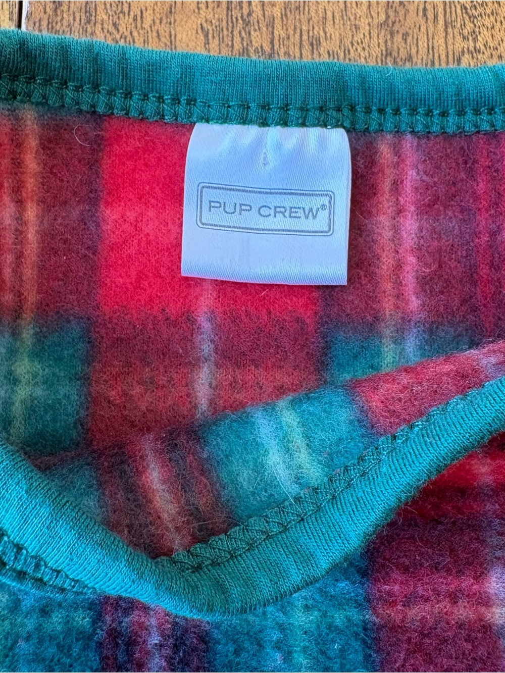 PUP CREW® Plaid Gift‑Box Dog Shirt – Size S